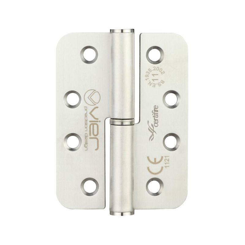 Zoo Grade 11 Lift Off Hinge Stainless Steel - Radius - Grade 201 - 102 x 76 x 3mm - Left Hand-Satin Stainless