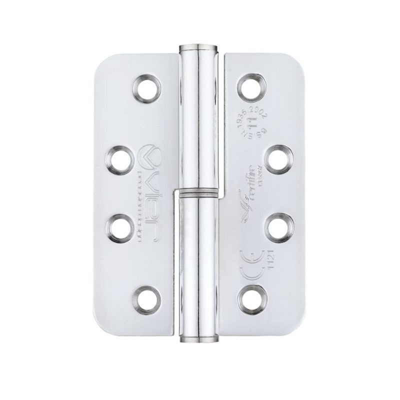 Zoo Grade 11 Lift Off Hinge Steel - Radius - Polished Chrome - 102 x 76 x 3mm - Left Hand-Polished Chrome