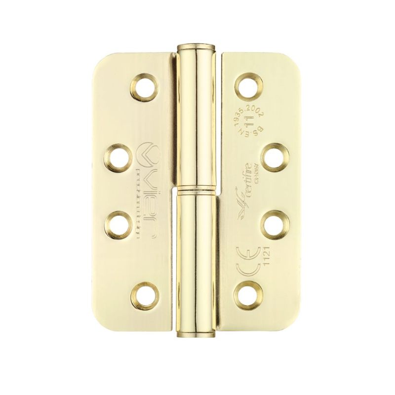 Zoo Grade 11 Lift Off Hinge Steel - Radius - Brass - 102 x 76 x 3mm - Left Hand-Electro Brass