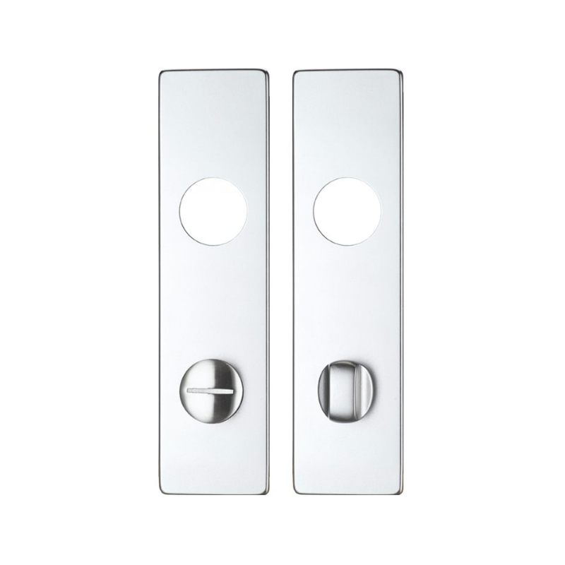 Zoo Spare Push on Bathroom Backplate for Aluminium including the Turn and release - 78mm Centres-Satin Aluminium