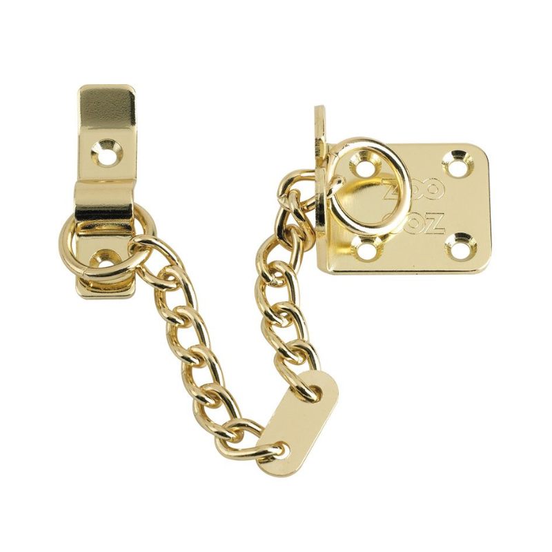 Zoo Heavy Duty Door Chain - 200mm Chain Length-Polished Brass