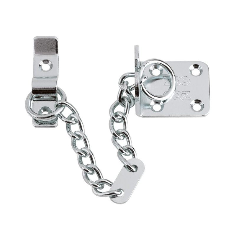 Zoo Heavy Duty Door Chain - 200mm Chain Length-Polished Chrome