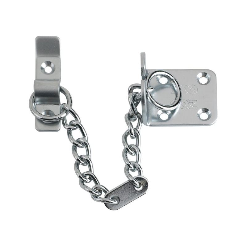 Zoo Heavy Duty Door Chain - 200mm Chain Length-Satin Chrome