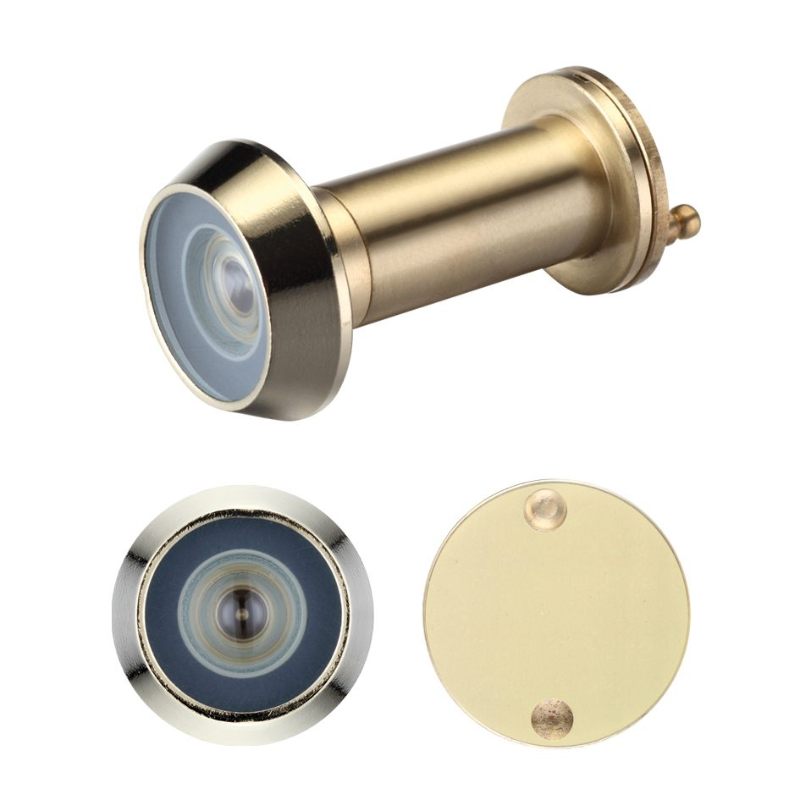 Zoo Door Viewer with Glass Lens - 14mm dia - 180 deg. Angle of Vision - Suitable for 35-55mm Doors-Polished Brass