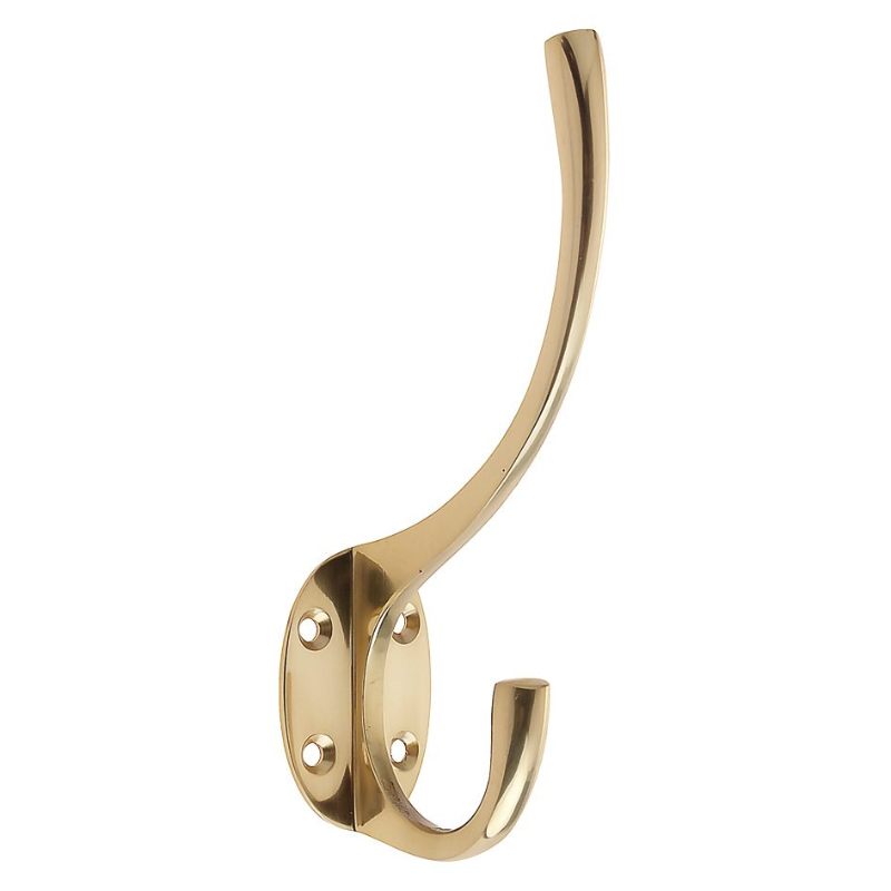 Zoo Hat and Coat Hook 5" Height 2" Projection-Polished Brass