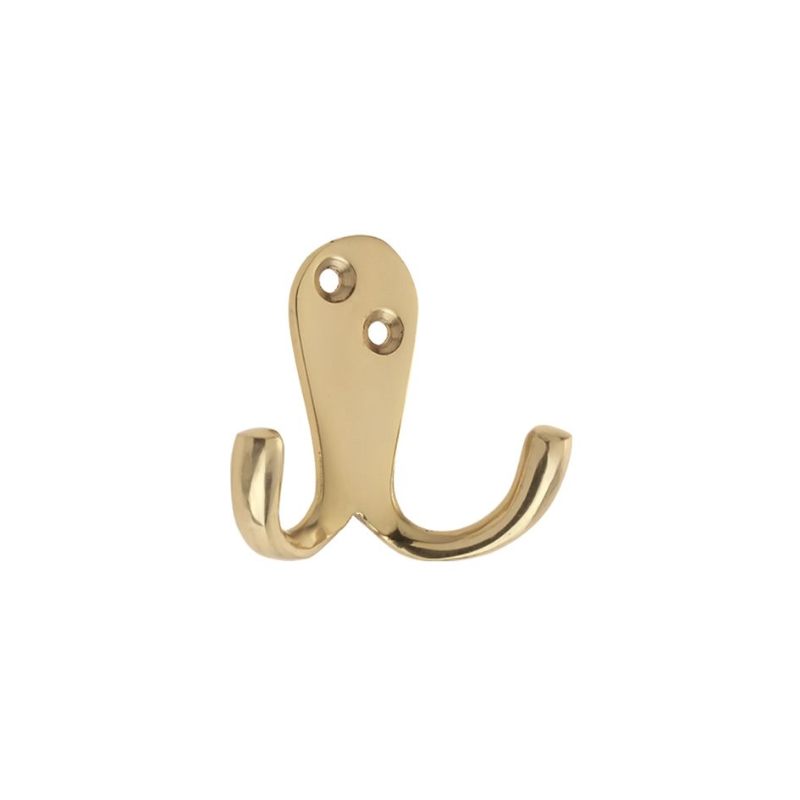 Zoo Double Robe Hook-Polished Brass