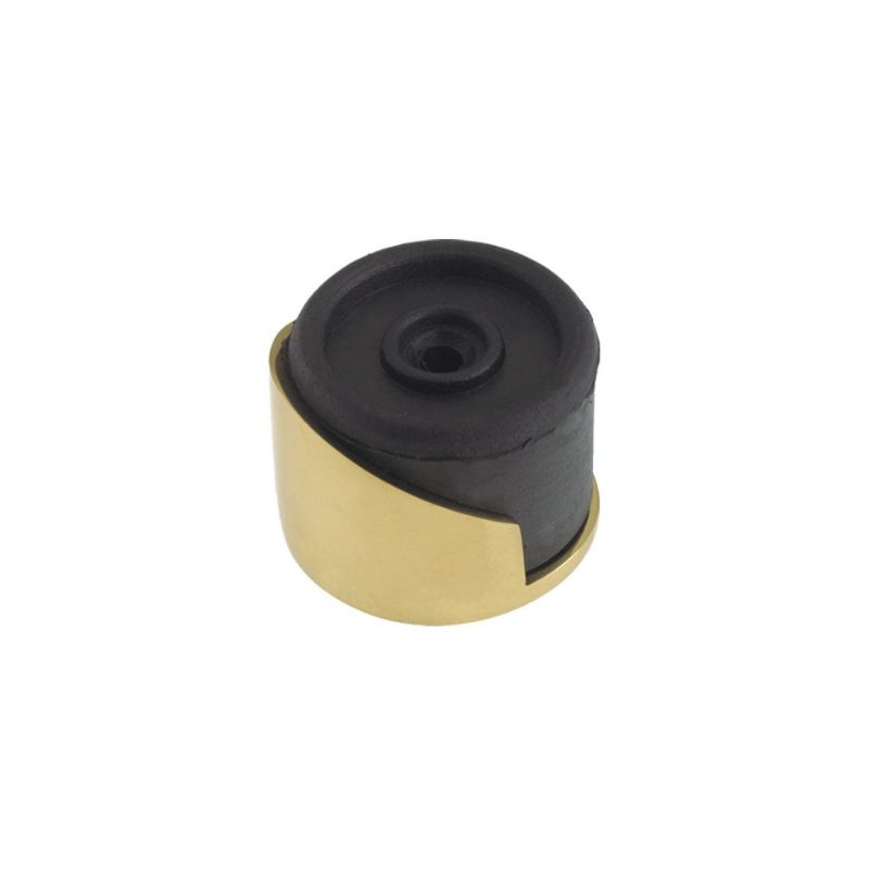 Zoo Round Floor Mounted Door Stop-Polished Brass