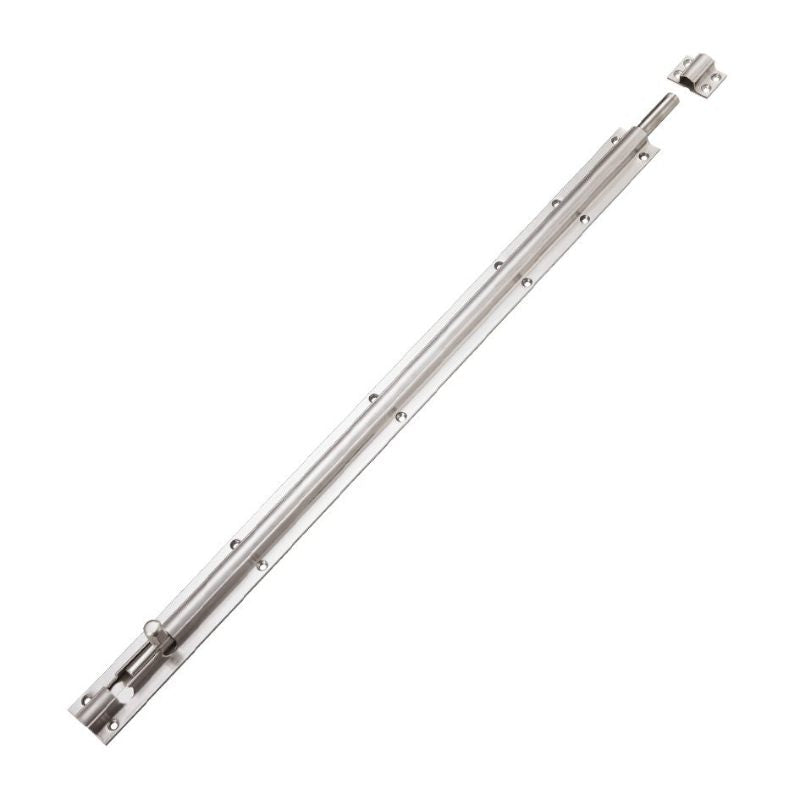 Zoo Barrel Bolt 600mm x 40mm including Keeps and Screws-Satin Stainless