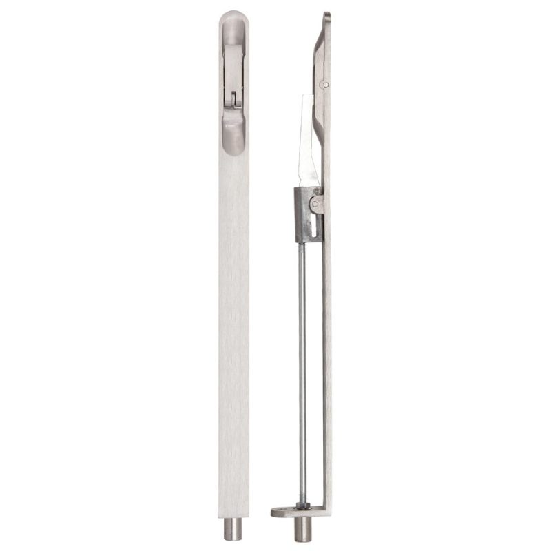 Zoo Lever Action Flush Bolt Radius 20mm x 305mm-Satin Stainless