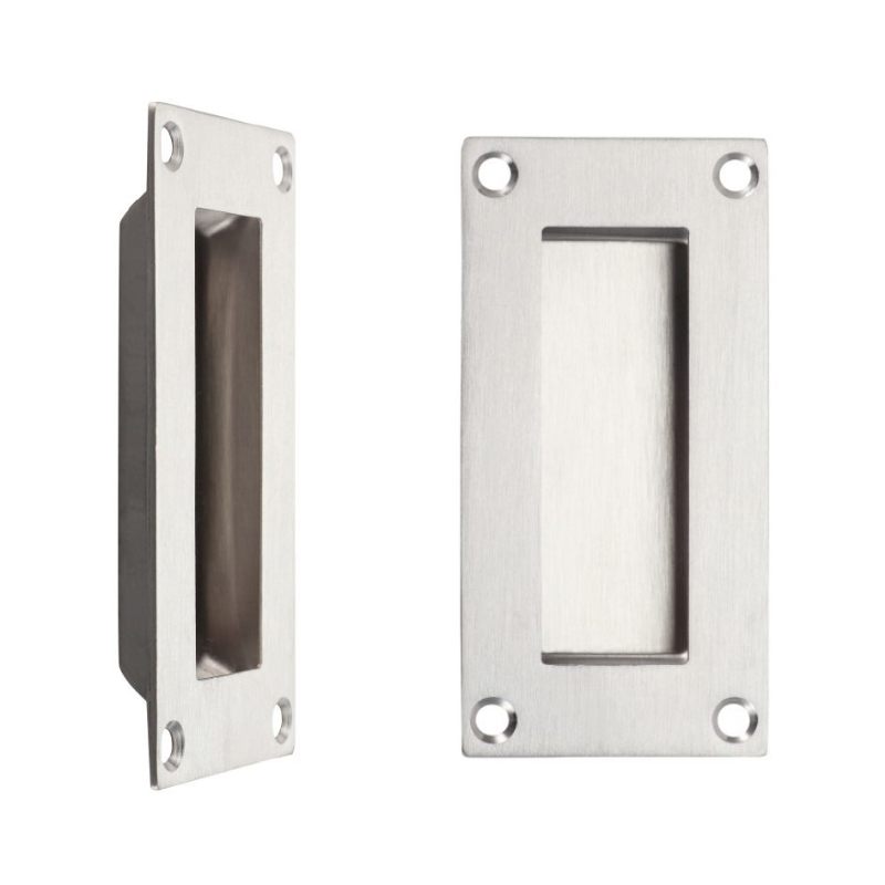 Zoo Flush Pull - 100mm x 50mm-Satin Stainless