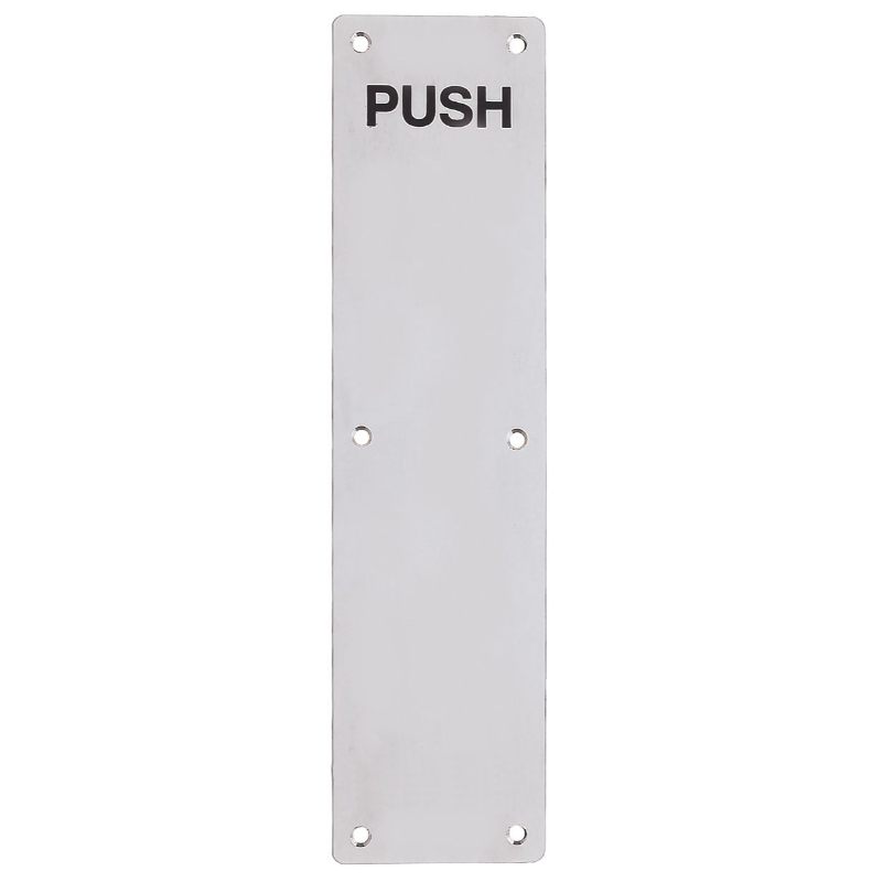 Zoo Finger Plate - Push (Radius) 75mm x 300mm-Satin Stainless