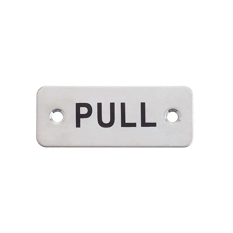 Zoo Rectangular Pull Sign - 75 x 30mm-Satin Stainless