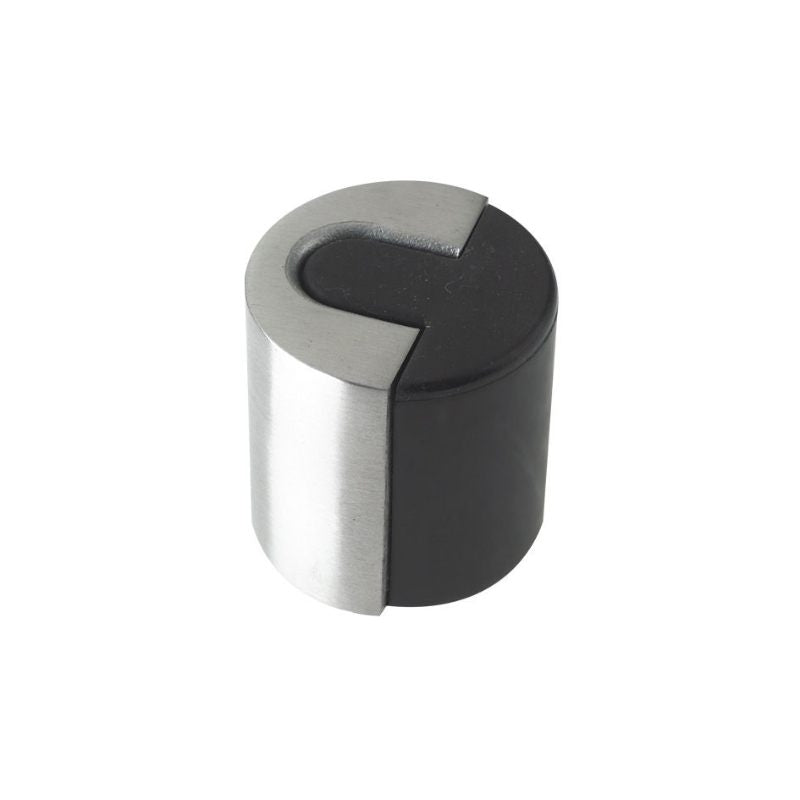 Zoo Door Stop Floor Mounted - Large Round - 40mm dia-Satin Stainless