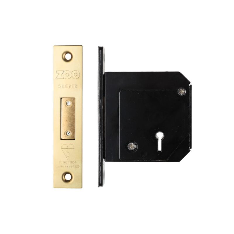 Zoo British Standard 5 Lever Deadlock - 80mm c/w Esc - Chubb Retro Fit 3G114-PVD