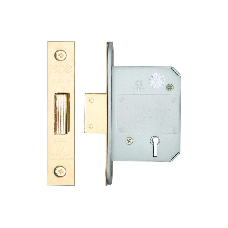 Zoo British Standard 5 Lever Deadlock - 64mm-PVD