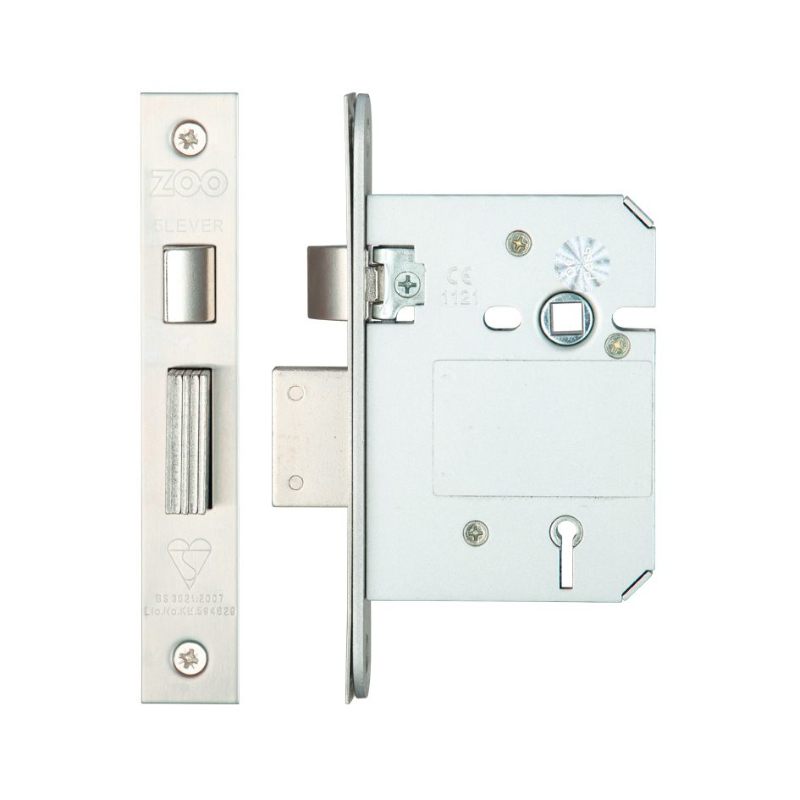 Zoo British Standard 5 Lever Sashlock - 76mm-Satin Stainless