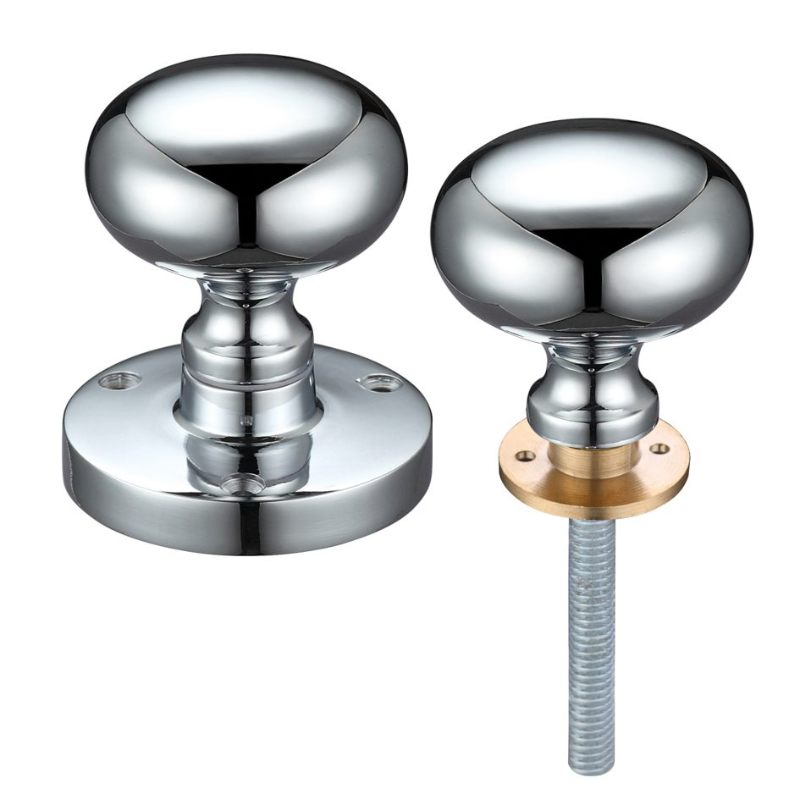 Zoo Zoo Mushroom Rim Knob 61.5mm Rose dia. 52mm dia knob-Polished Chrome