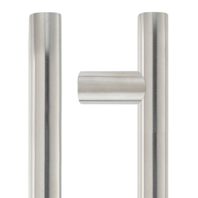 Zoo 22mm Guardsman Pull Handle - 300mm - Grade 201 - Bolt Through Fixings-Satin Stainless