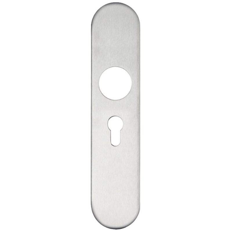 Zoo Radius Cover plate for 19 mm and 22mm RTD Lever on Backplate - Euro Profile 47.5mm-Satin Stainless