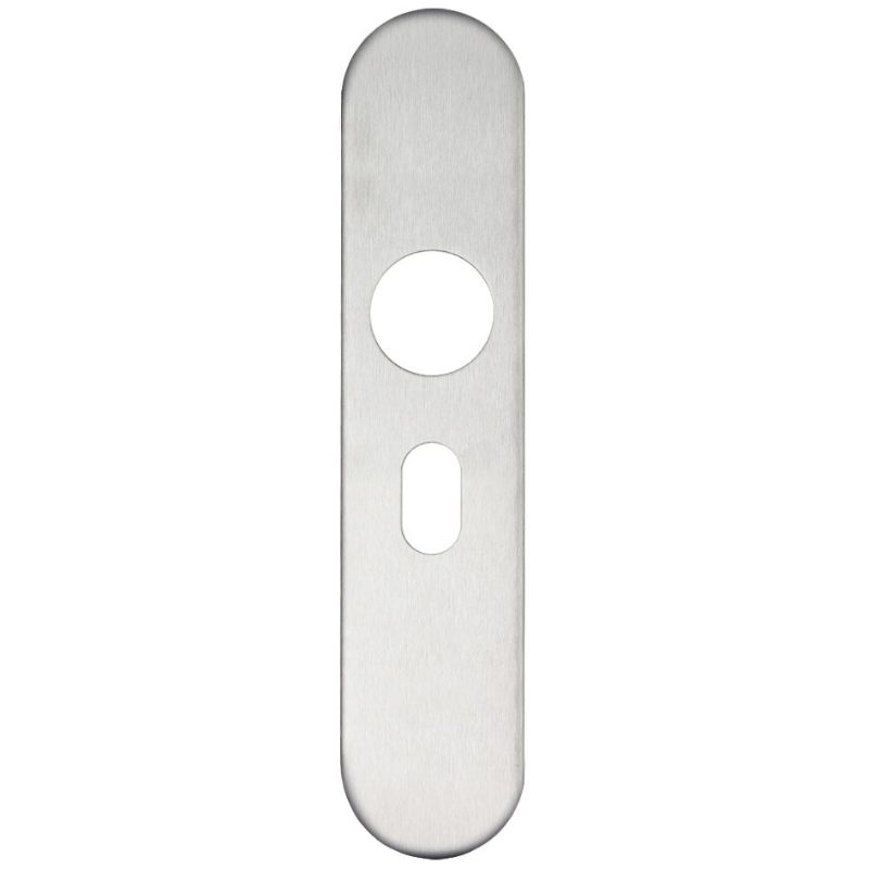 Zoo Radius Cover plate for 19 mm and 22mm RTD Lever on Backplate - Oval Profile 48.5mm-Satin Stainless