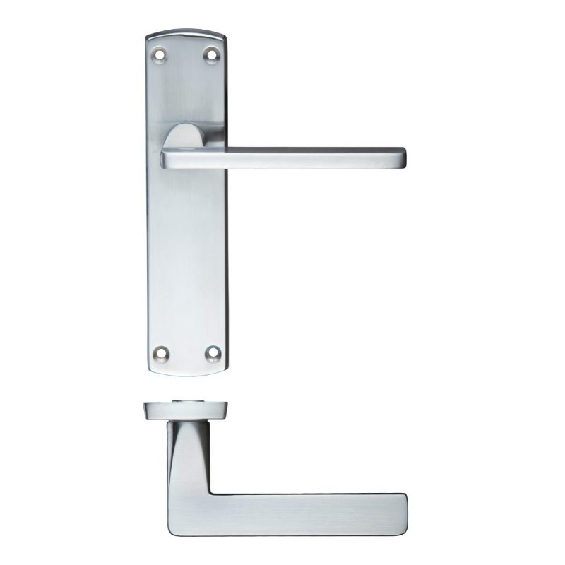 Zoo Leon Lever Latch Backplate 170mm x 40mm-Satin Chrome