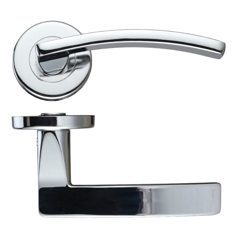 Zoo Toledo Lever - Push On Rose -115mm x 65mm-Polished Chrome