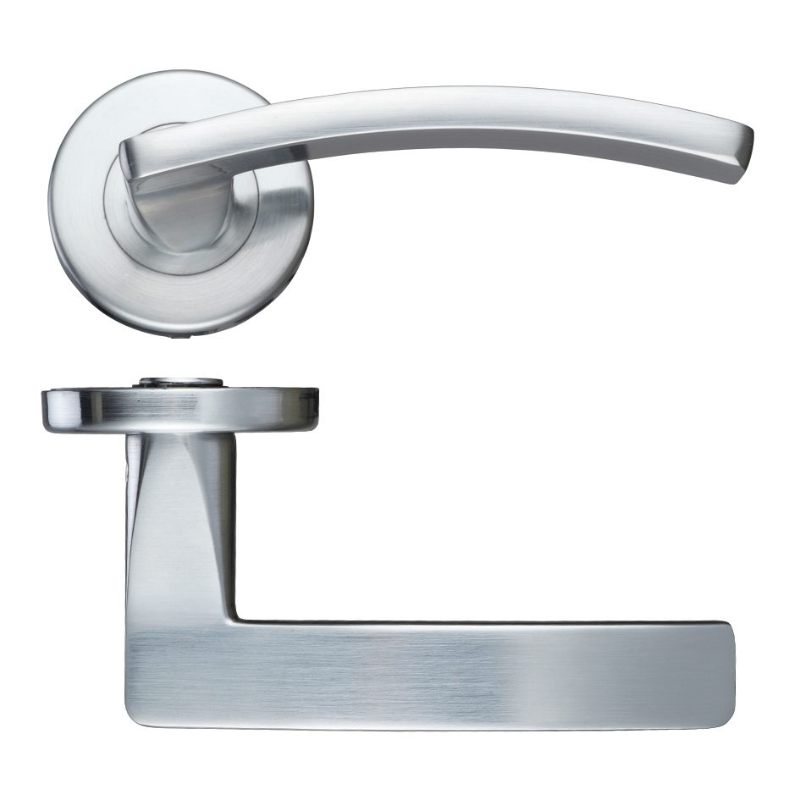 Zoo Toledo Lever - Push On Rose -115mm x 65mm-Satin Chrome